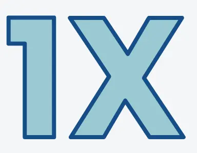 Blue graphic of 1x