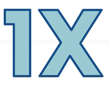 Blue graphic of 1x